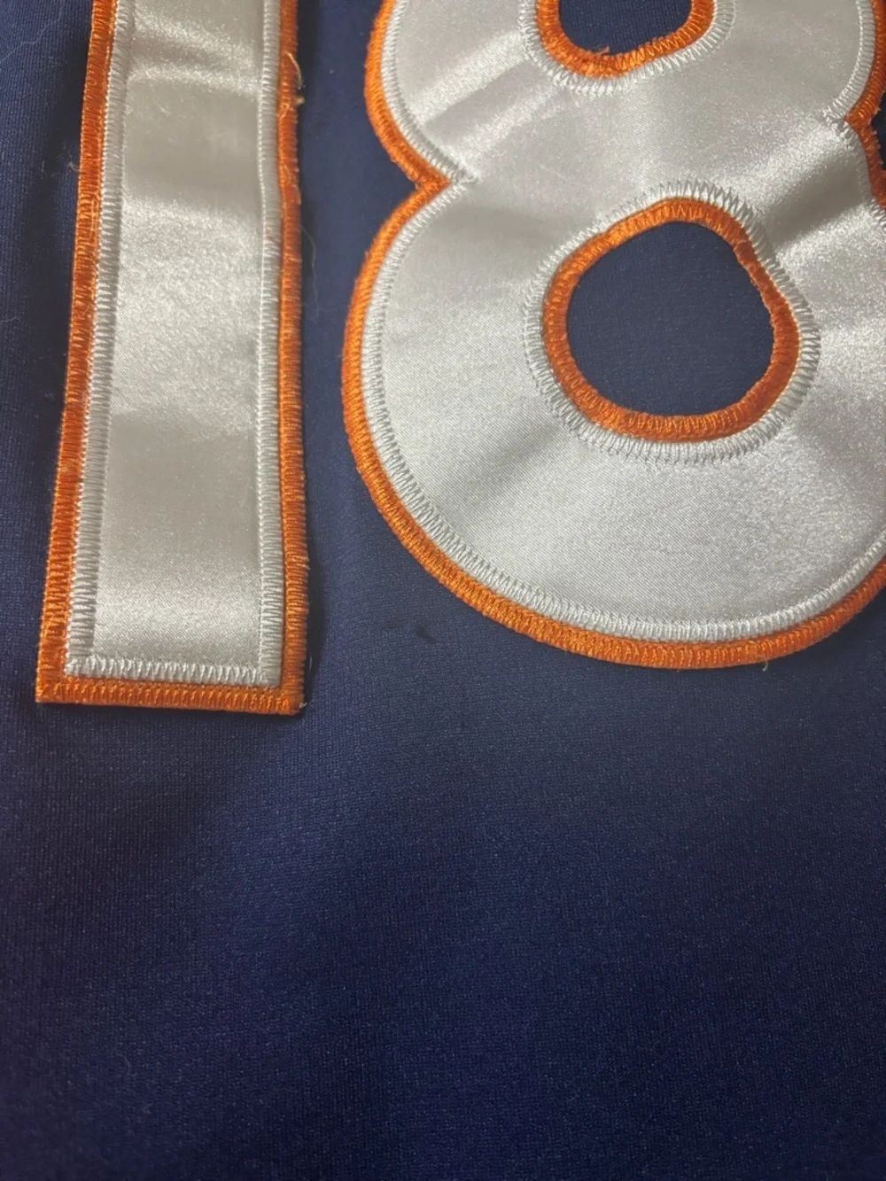 Denver Broncos Peyton Manning NFL Nike Navy and Orange Football Jersey #18